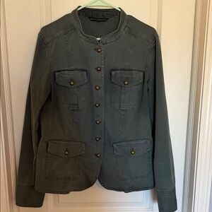 White House Black Market Utility Jacket in Dark Green